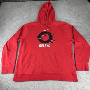 Nike Oregon Relays Track &‎ Field Hoodie Sweater Sweatshirt Red Size Large